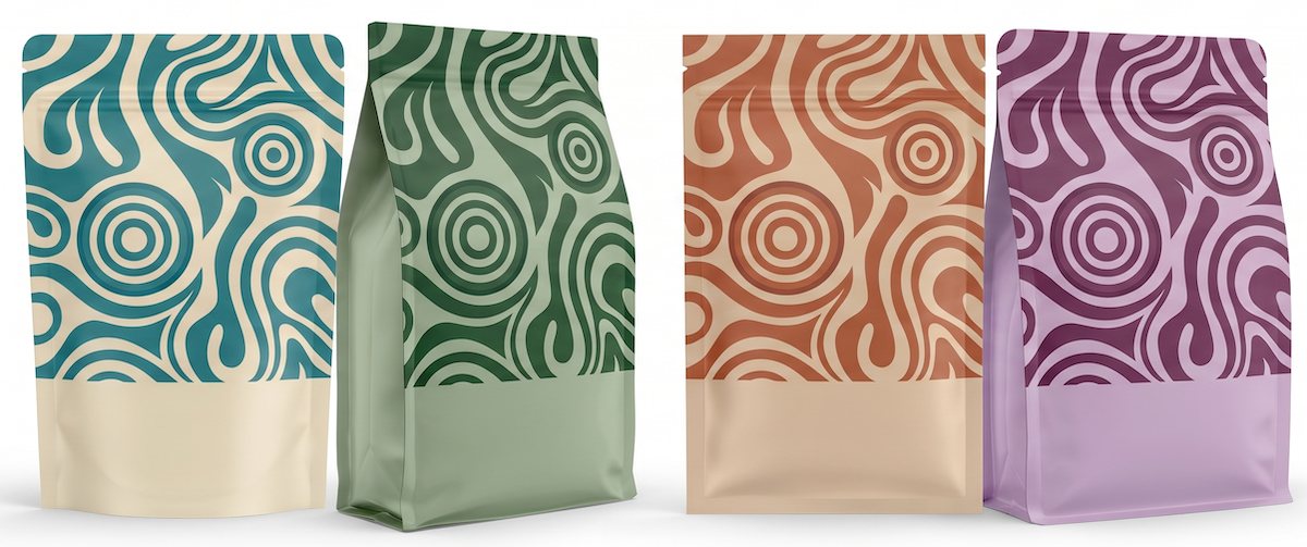Preformed pouches and flexible bags made from printed laminate films