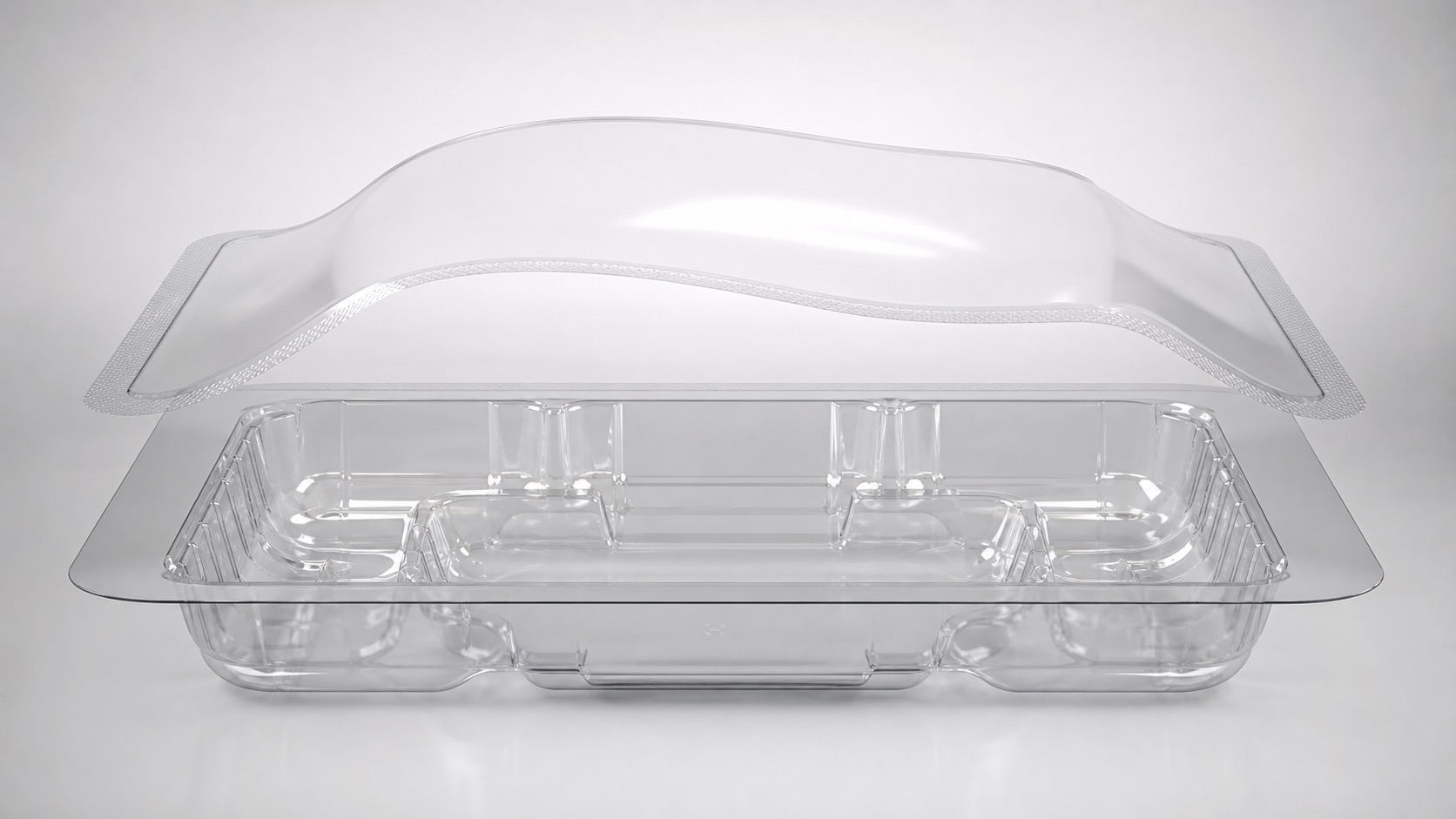 Thermoforming film packaging formats for dairy, meat, seafood, and date applications